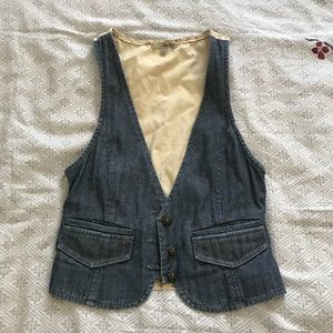 Denim/floral Vest